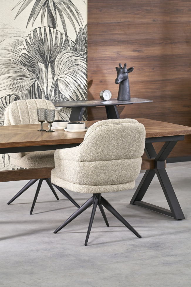 Matbord 'Baron' 200-350cm - Natur/svart