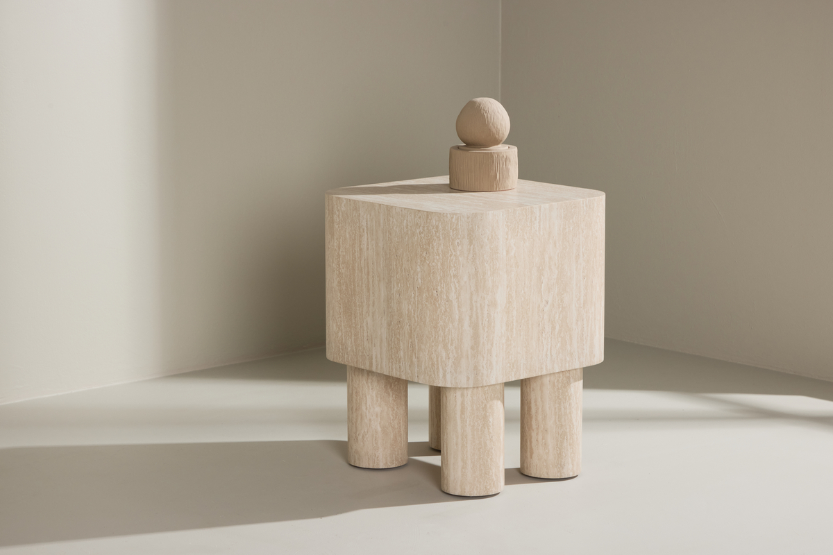 Sidobord 'Tusa' 40x40cm - Beige