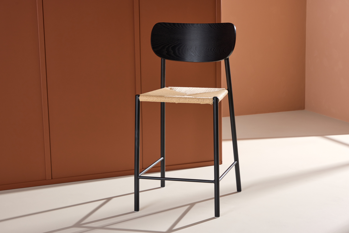Barstol 'Polly' - Svart/Beige