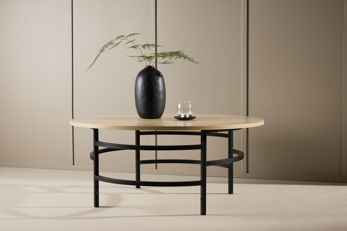 Soffbord 'Copenhagen' 100x43cm - Vitpigmenterad/Svart
