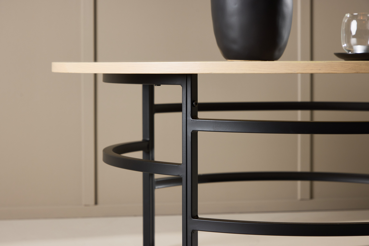 Soffbord 'Copenhagen' 100x43cm - Vitpigmenterad/Svart