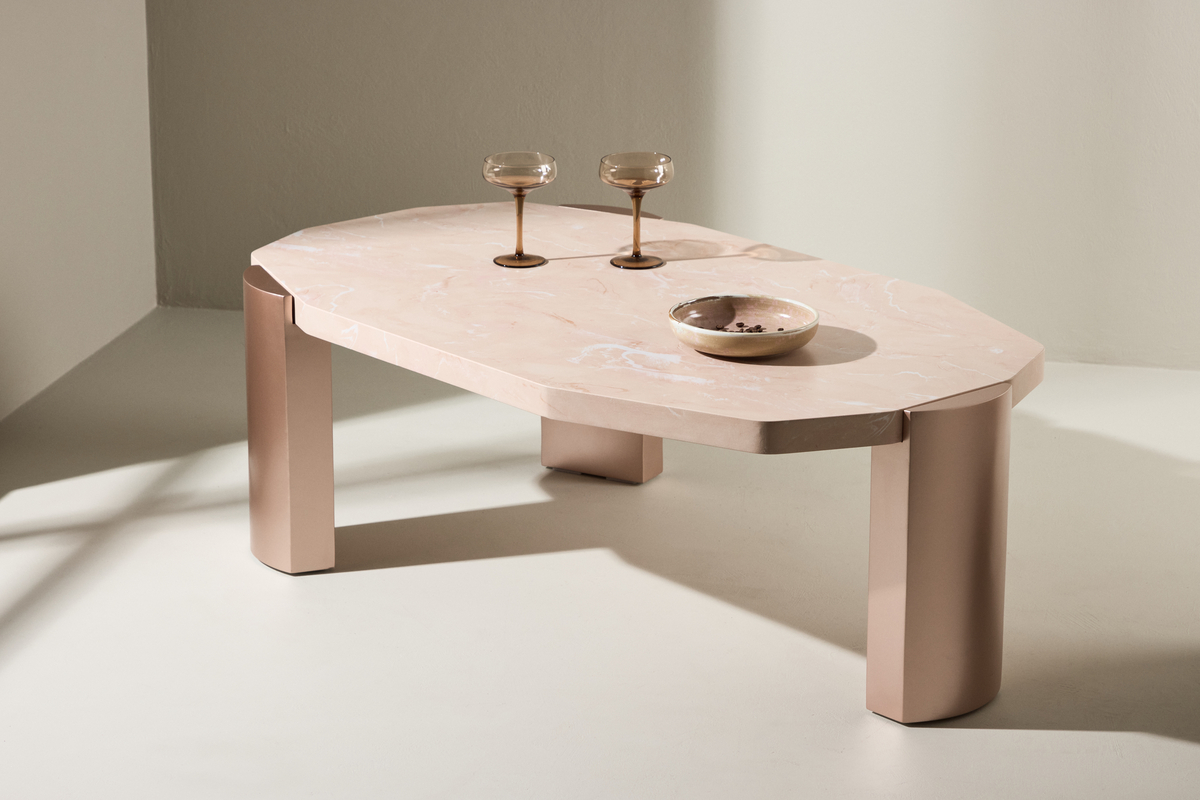 Soffbord 'Kres' 125x71cm - Rosa