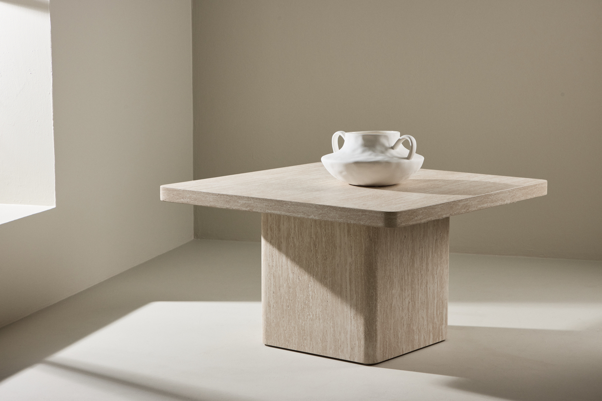Soffbord 'Qvart' 80x80cm - Beige