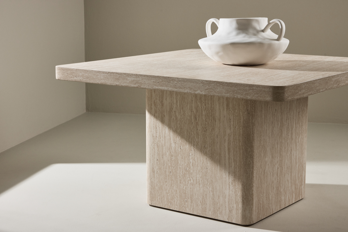 Soffbord 'Qvart' 80x80cm - Beige