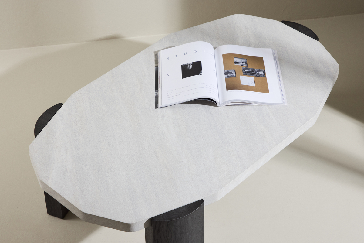 Soffbord 'Kres' 125x71cm - Beige/Svart