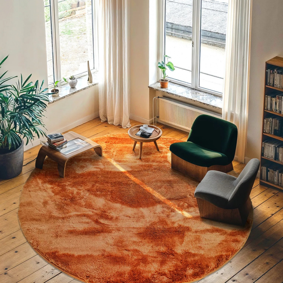 Rund matta 'Aranga Super Soft' 160cm - Orange