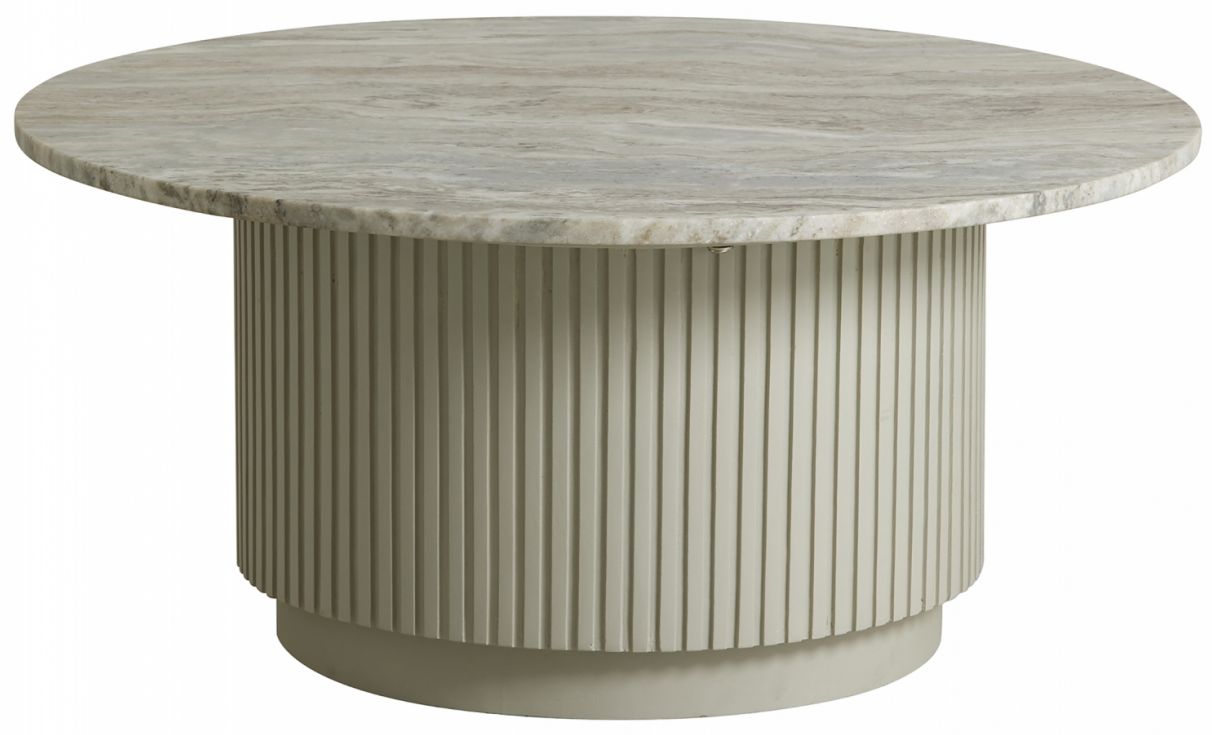 soffbord 'erie' runt 75cm - vit marmor