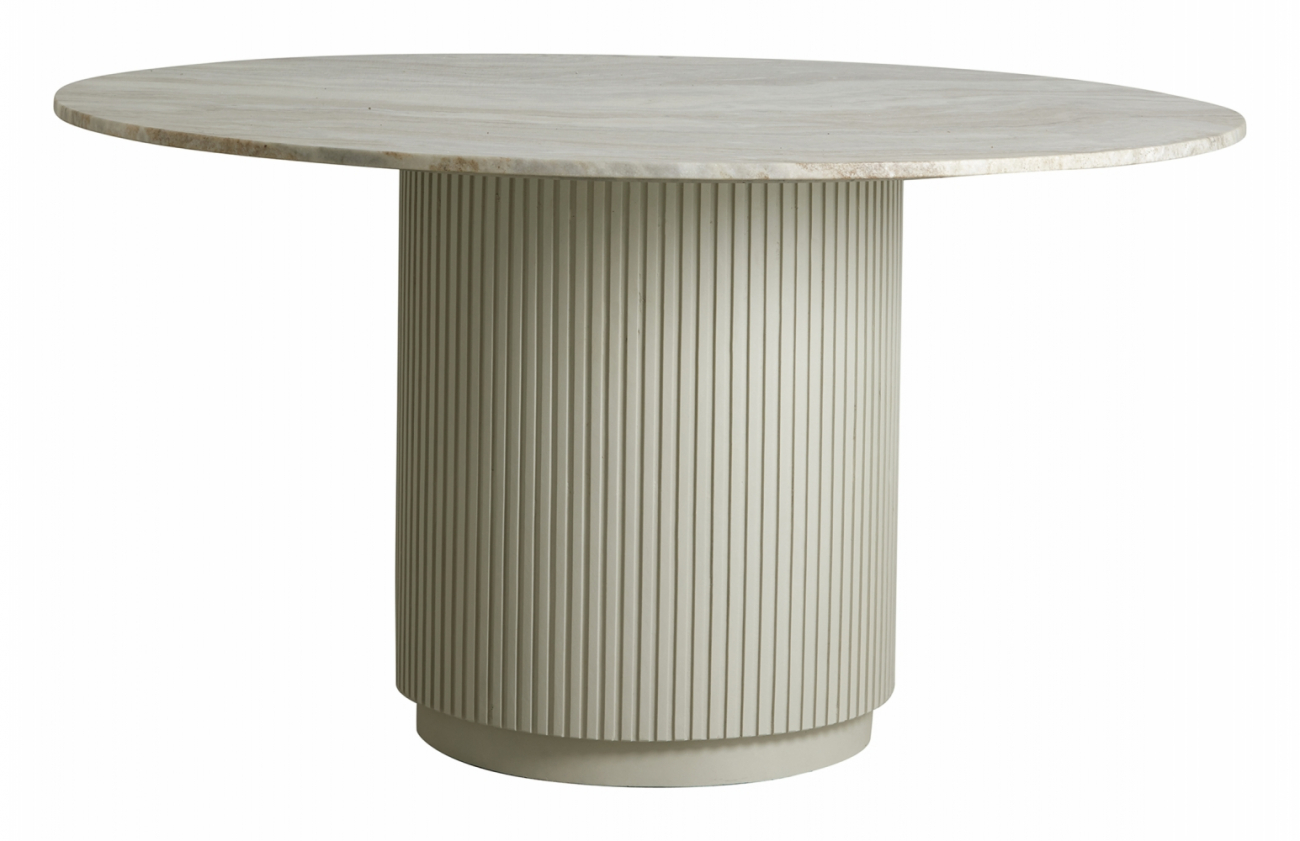 matbord 'erie' runt 140cm - vit marmor