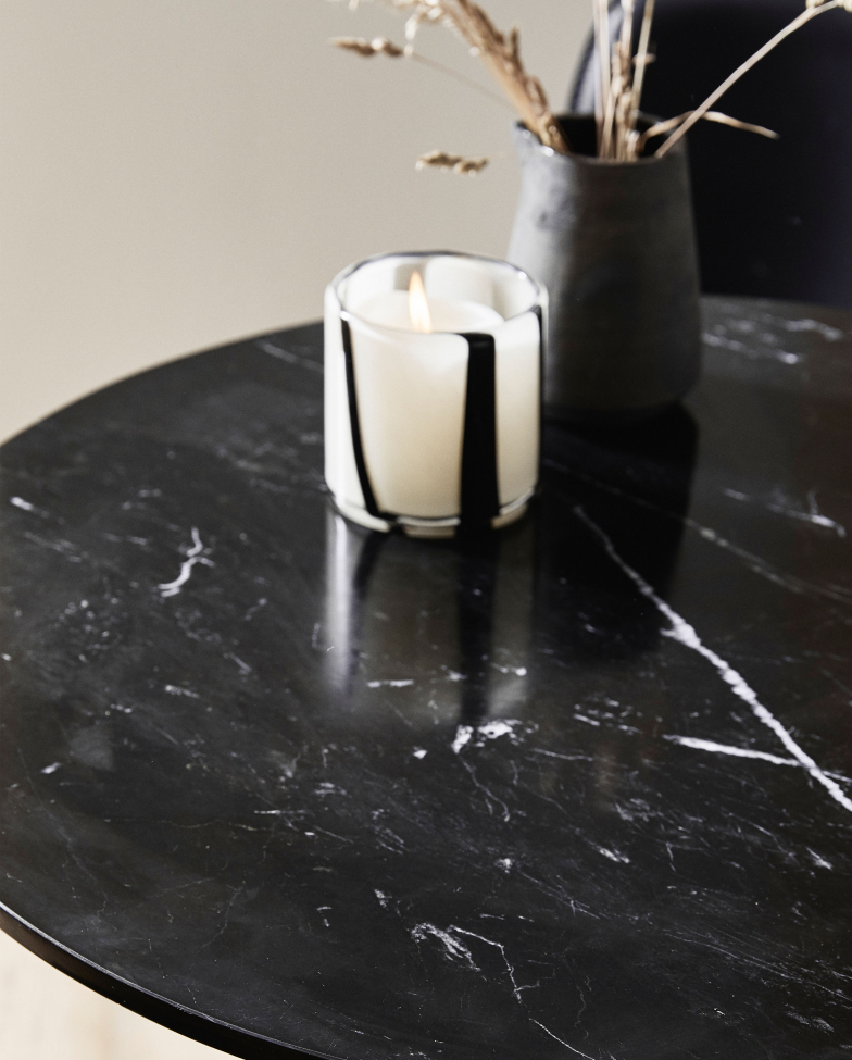 Cafebord 'Erie' - Svart/Marmor