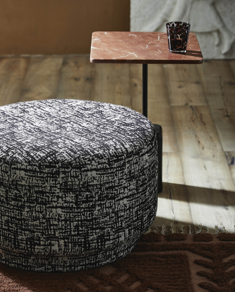 Sittpuff 'Bomu' - Svart/Vit