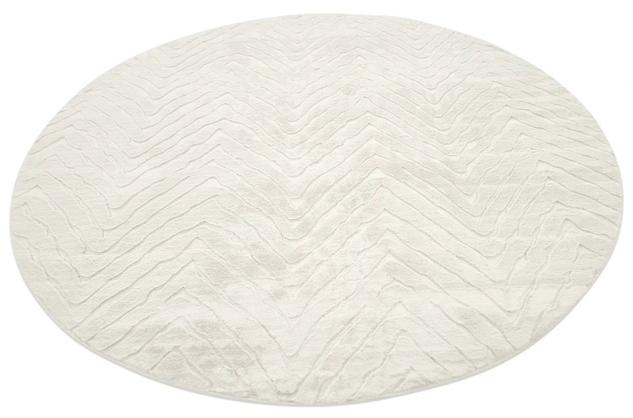 Rund matta 'Wren' 120cm - Vit