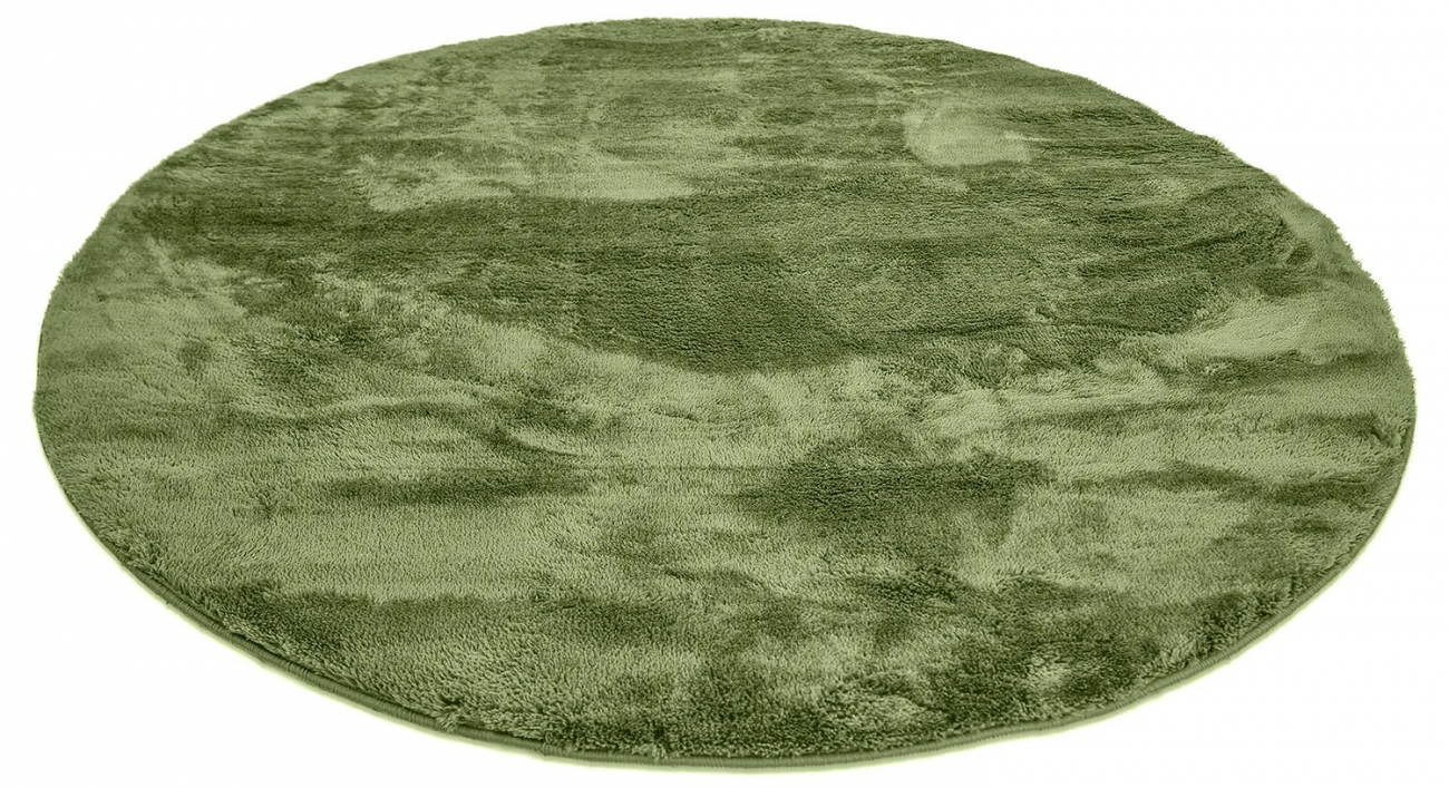 Rund matta 'Aranga Super Soft' 240cm - Oliv