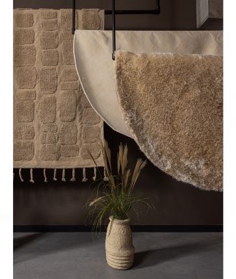 Matta 'Praline' Runt 200cm - Beige