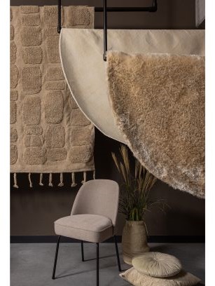 Matta 'Praline' Runt 200cm - Beige