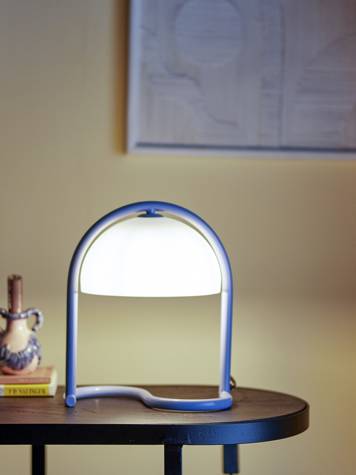 Bordslampa 'Favour' 24.5cm Runt - Blå