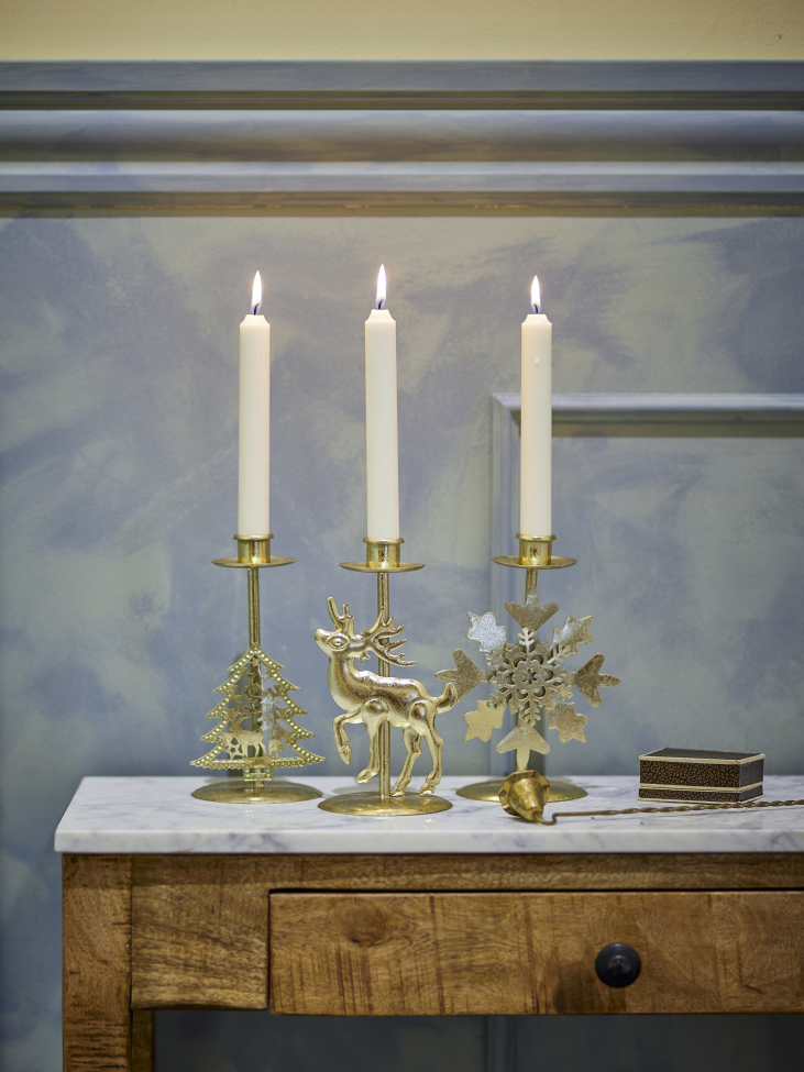 Ljusstake 'Sauda' 3-pack - Guld