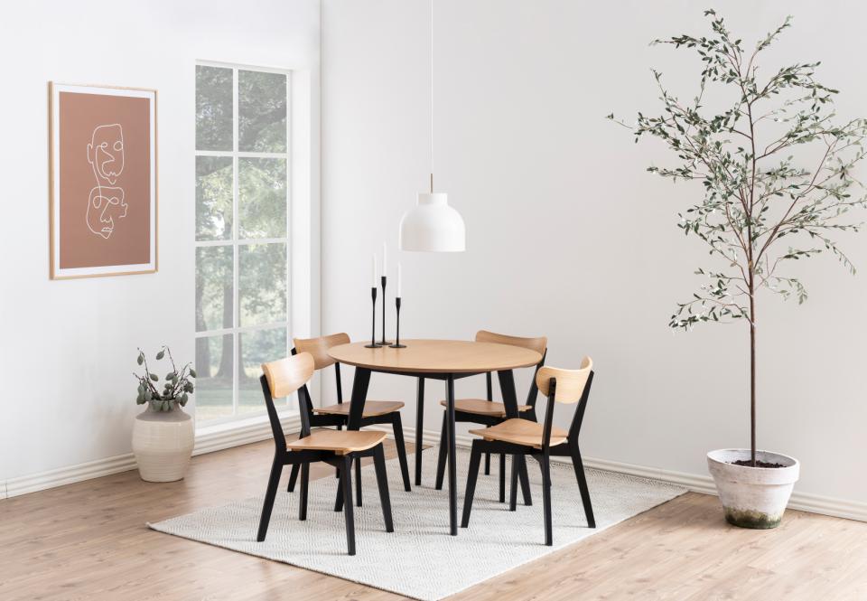Matbord 'Ärsjö' Runt 105cm - Svart/Natur