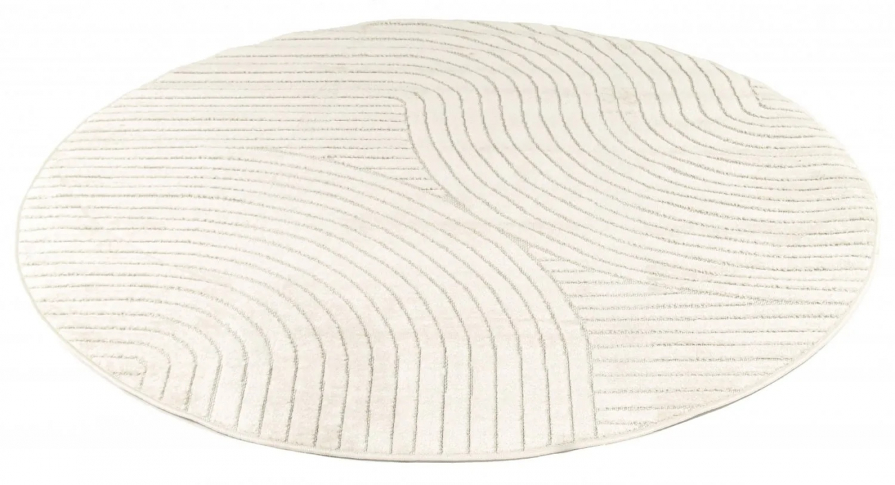 Rund Matta 'Devon' 240cm - Cream