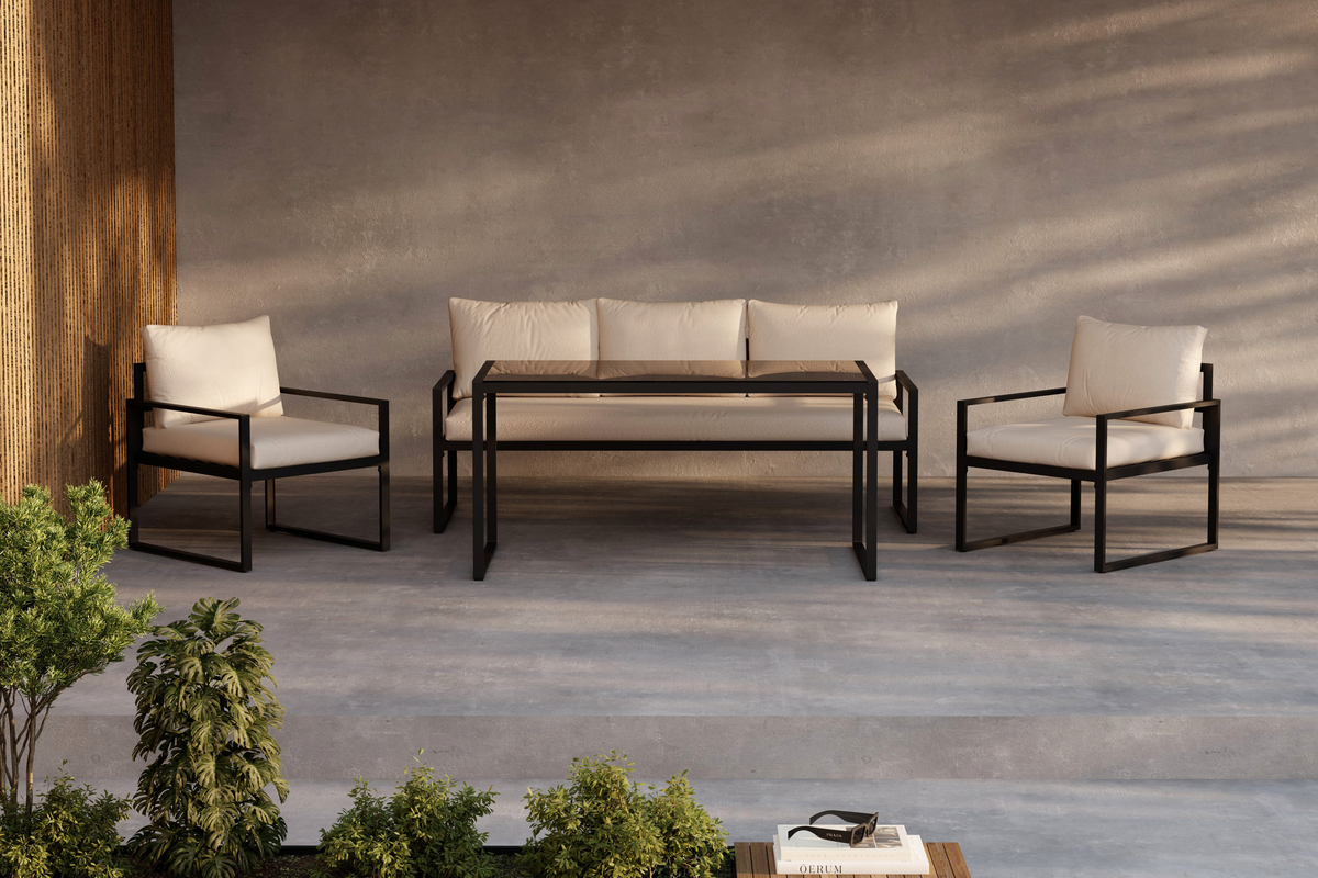 Loungeset 'Vico' - Svart