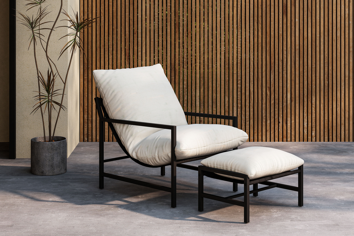 Loungefåtölj 'Corso' - Beige/Svart