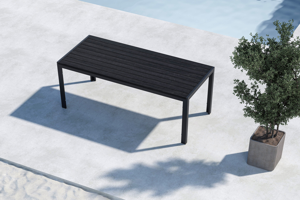 Matbord 'Mirko' 205x74cm - Svart
