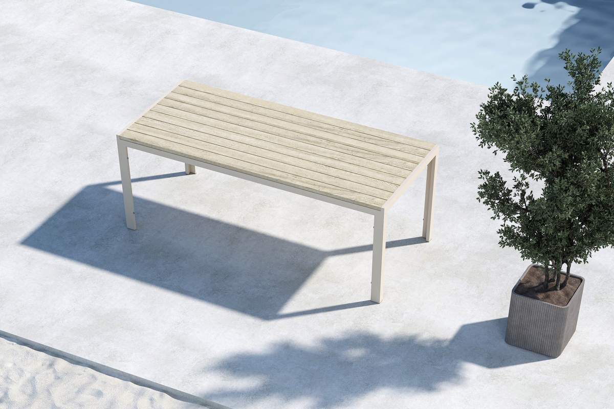 Matbord 'Mirko' 205x74cm - Beige
