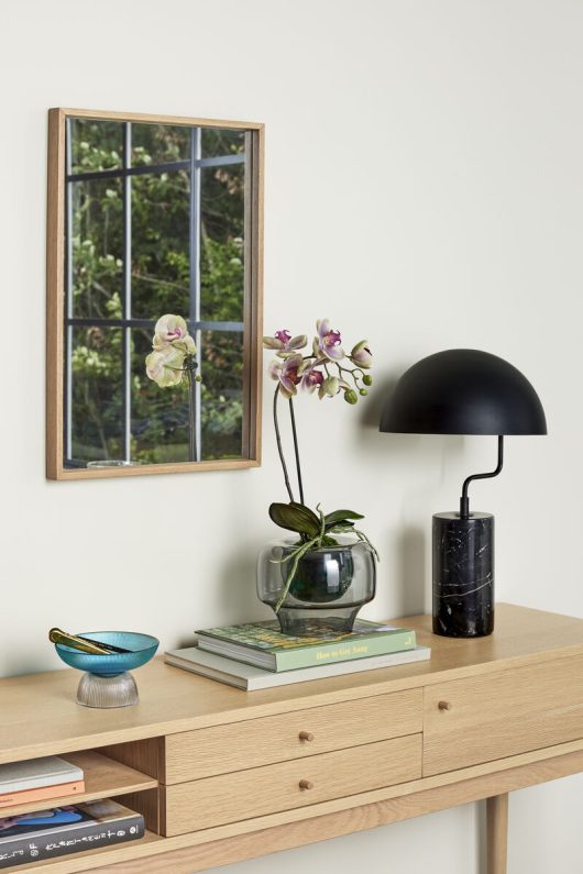 Bordslampa 'Marble' - Svart/Marmor