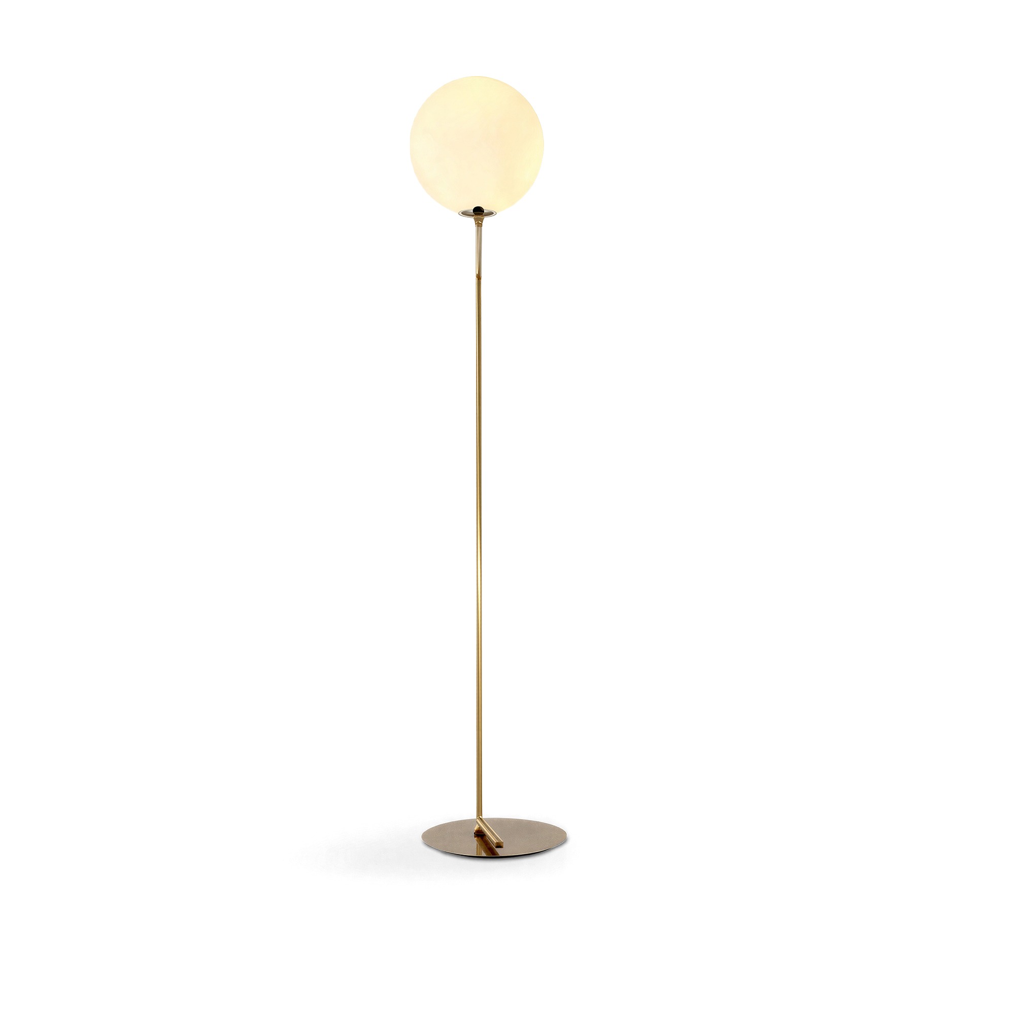Golvlampa 'Creme Satin' - Mässing