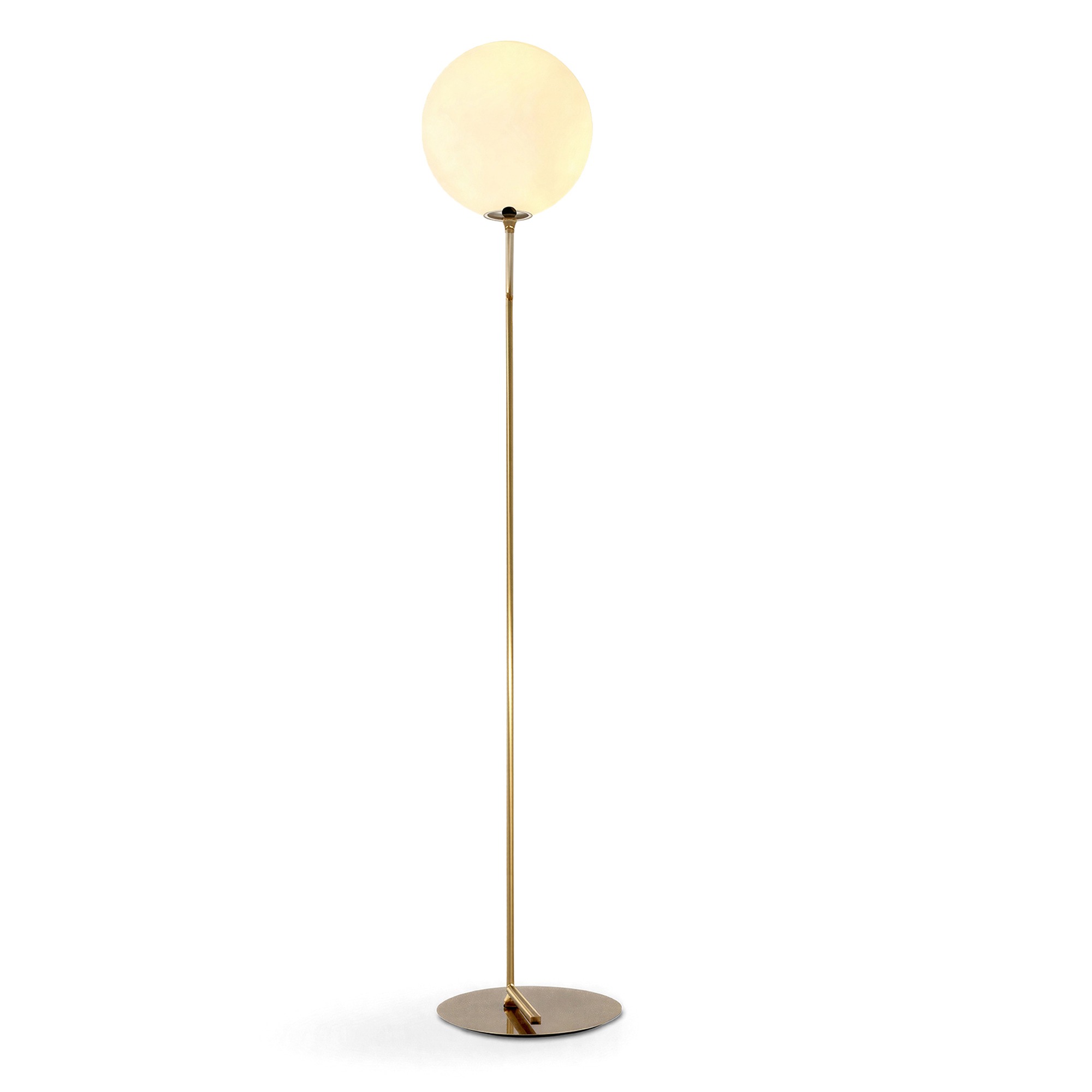 Golvlampa 'Creme Satin' - Mässing