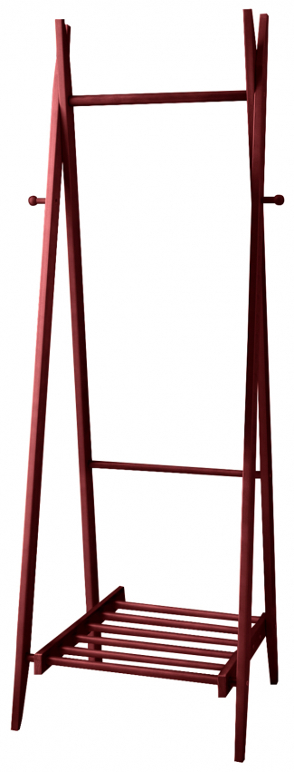 klädhängare med skohylla 'confident' - valnöt