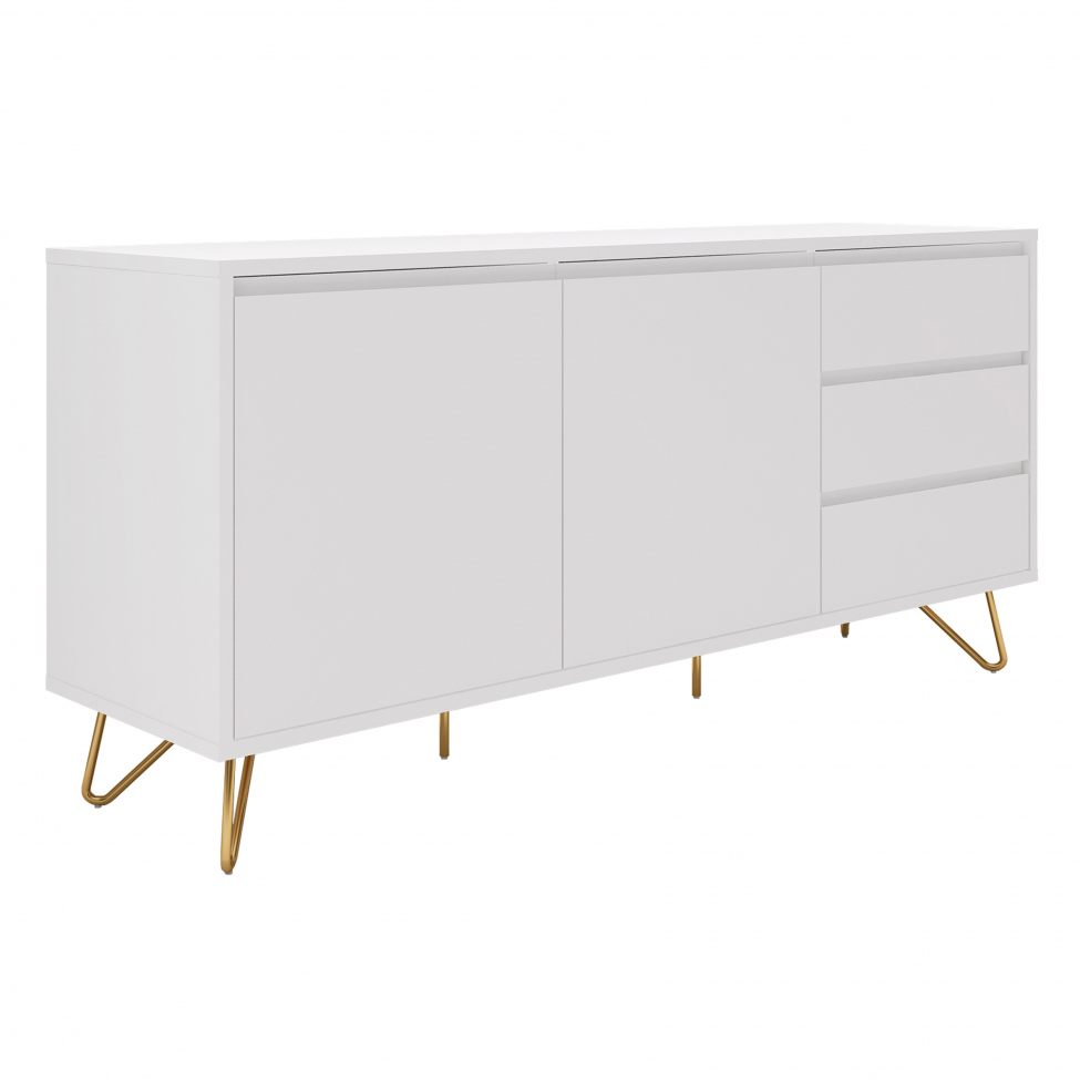 Sideboard 'Elle' - Vit/Mässing