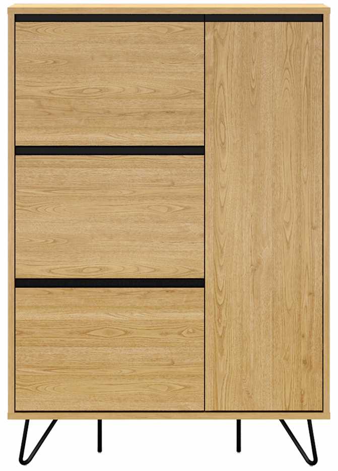 skoskåp 'elle' - ek/svart