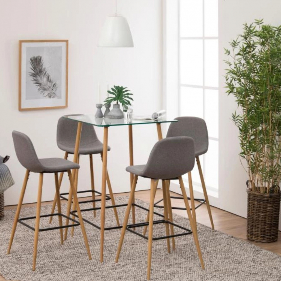 Barstol 'Soller' - Natur/Ljusgrå