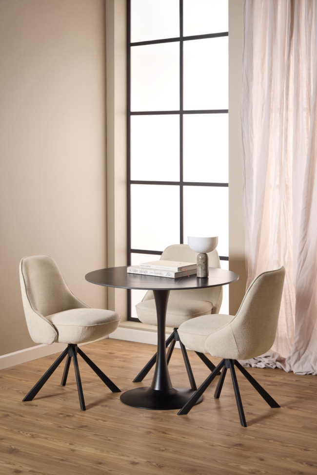 Matbord 'Malta' Runt 90x75cm - Svart