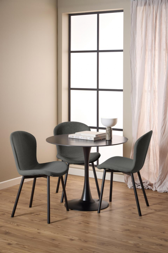 Matbord 'Malta' Runt 90x75cm - Svart