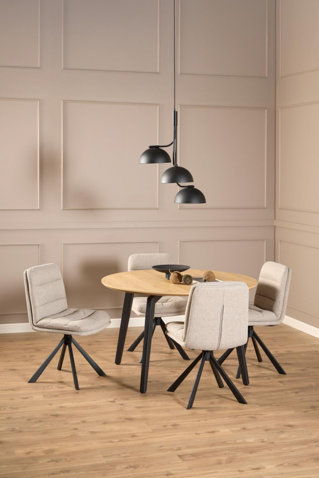 Matbord 'Cadiz' Runt 120x75cm - Natur/Svart