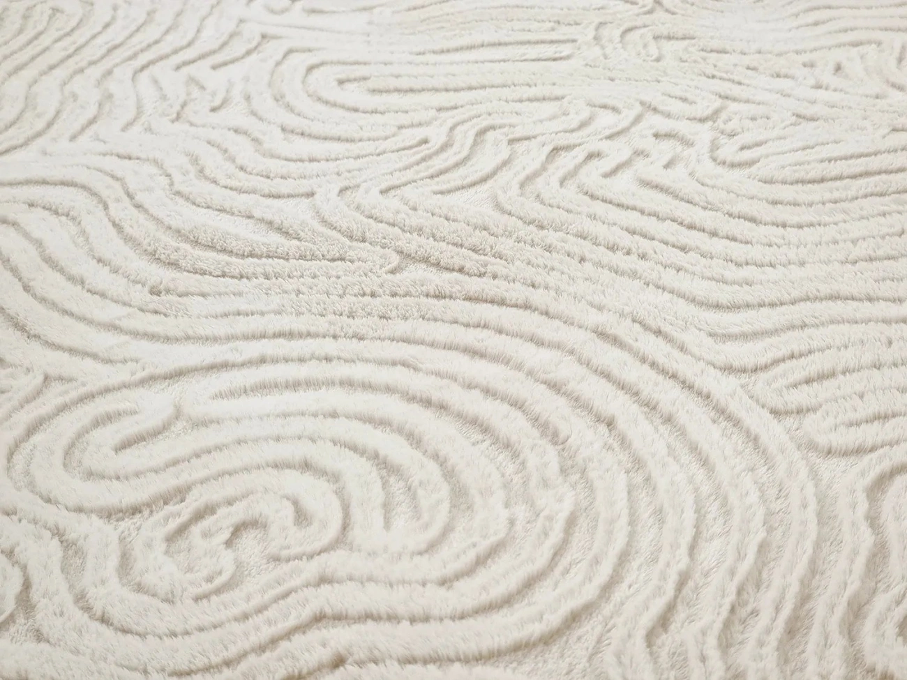 Rund matta 'Amora' - Vit