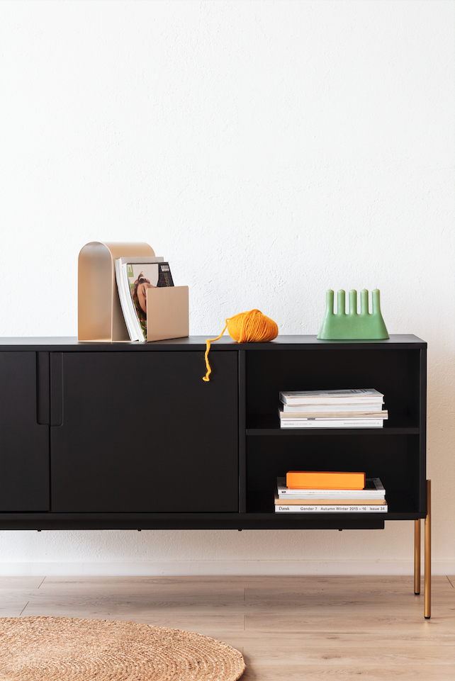 Sideboard 'Frölunda' - Svart/Mässing