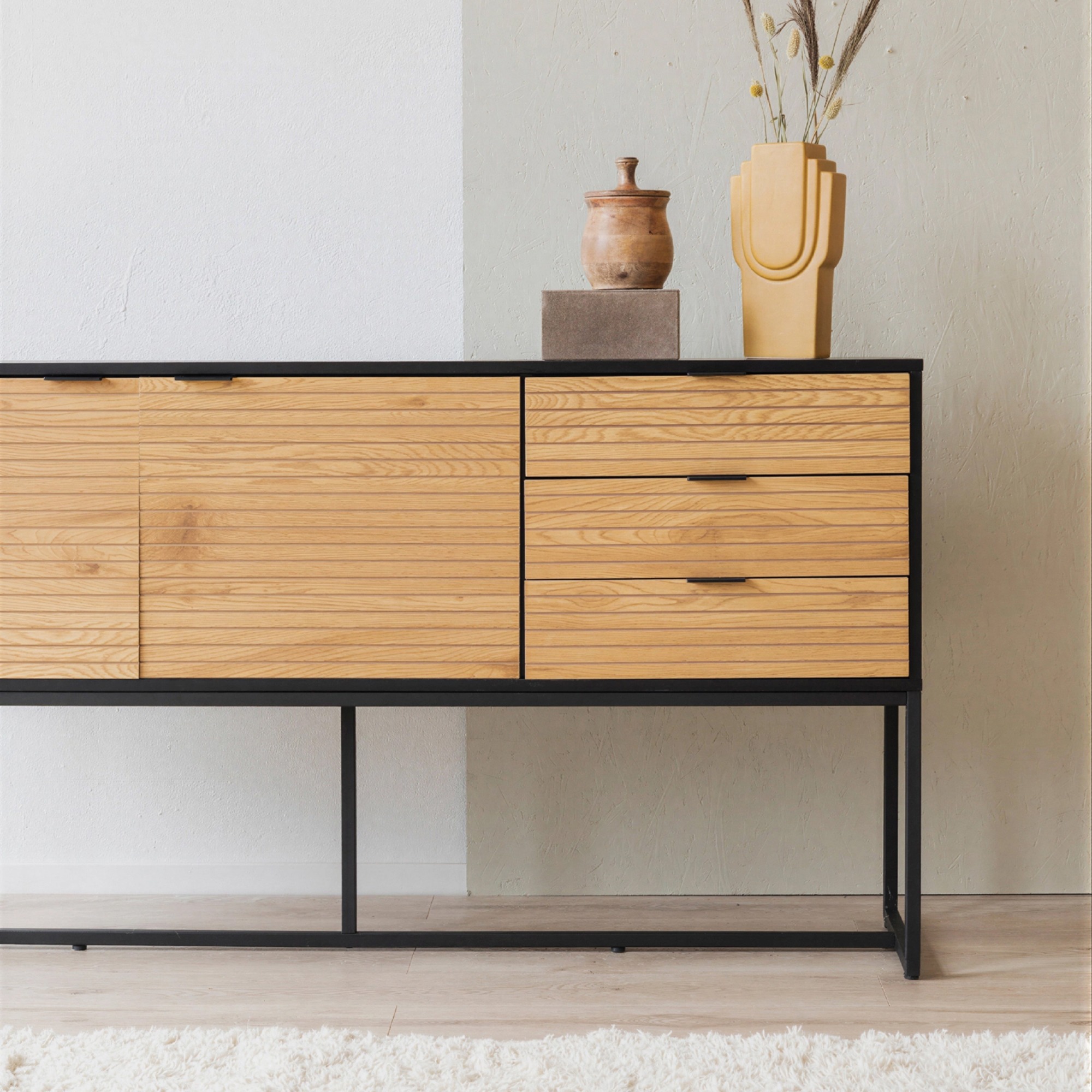 Sideboard 'Line' - Ek/Svart