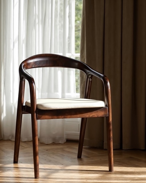 Karmstol 'Aspa' - Mörkbrun/Beige