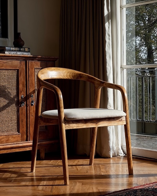 Karmstol 'Aspa' - Natur/beige