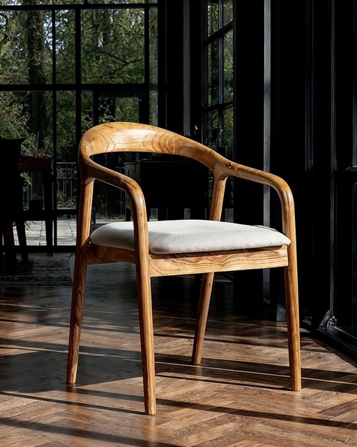 Karmstol 'Aspa' - Natur/beige