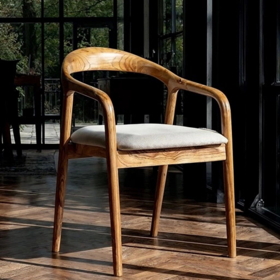 Karmstol 'Aspa' - Natur/beige