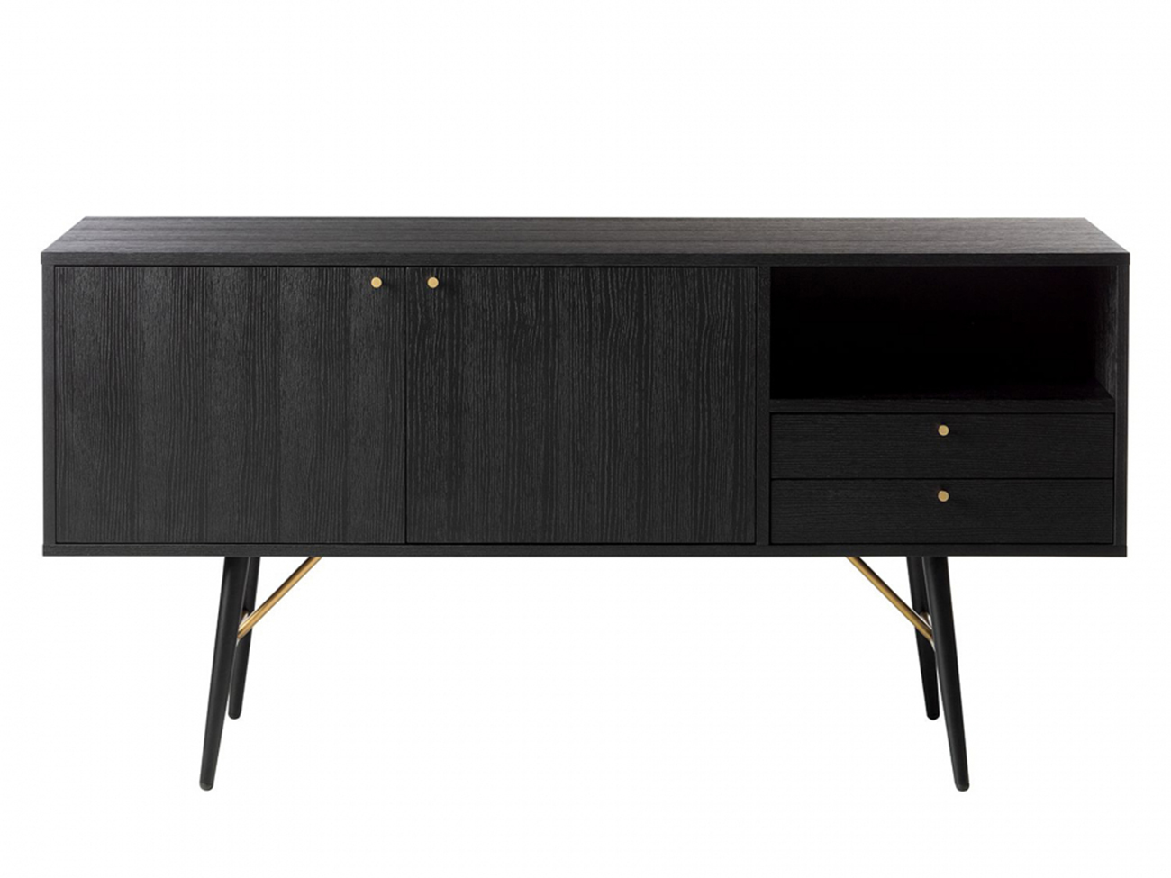 Sideboard 'Lux' - Svart/Mässing