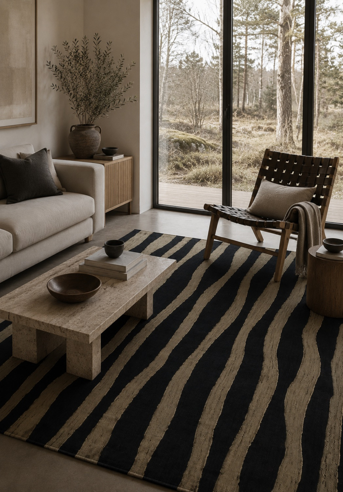 Matta 'Seronis' - Svart/Beige