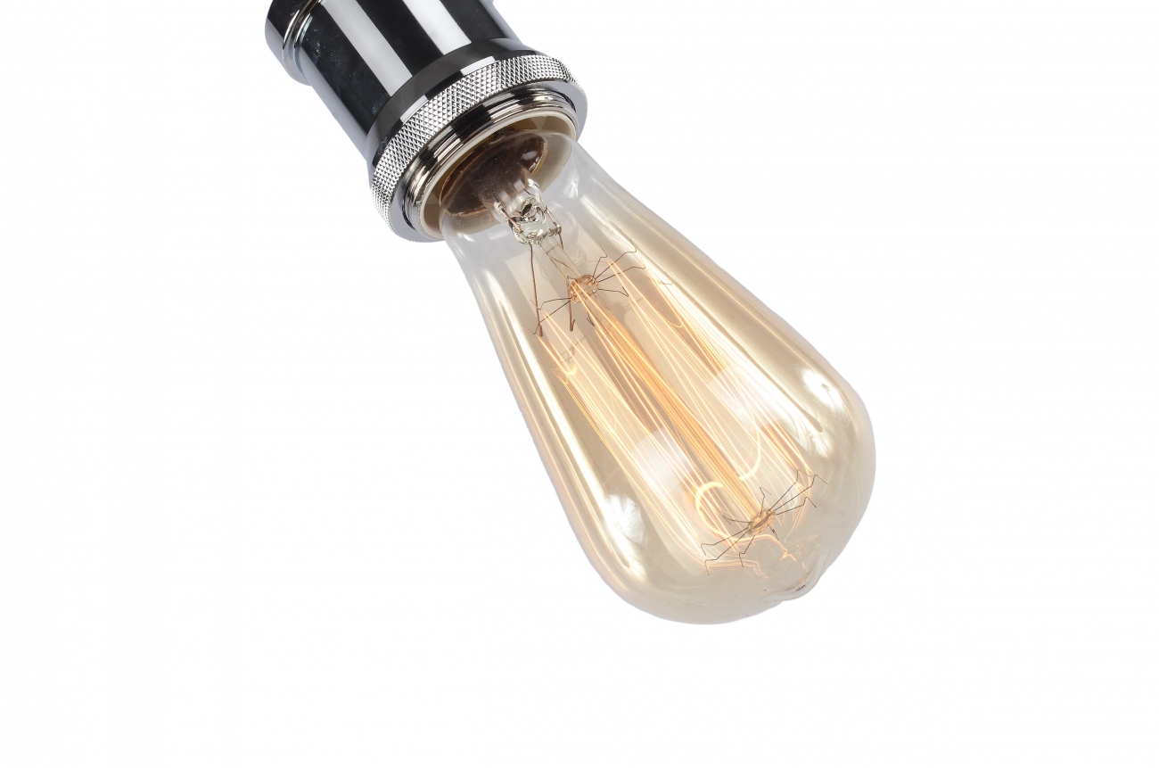 Taklampa 'Chrome' - Glas/Metall