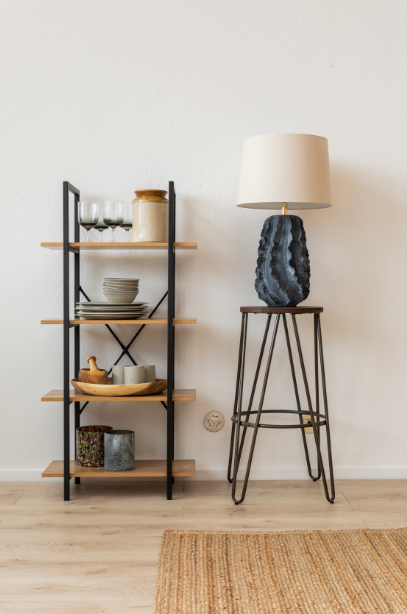 Pall 'Rustic' 75cm - Trä/Stål