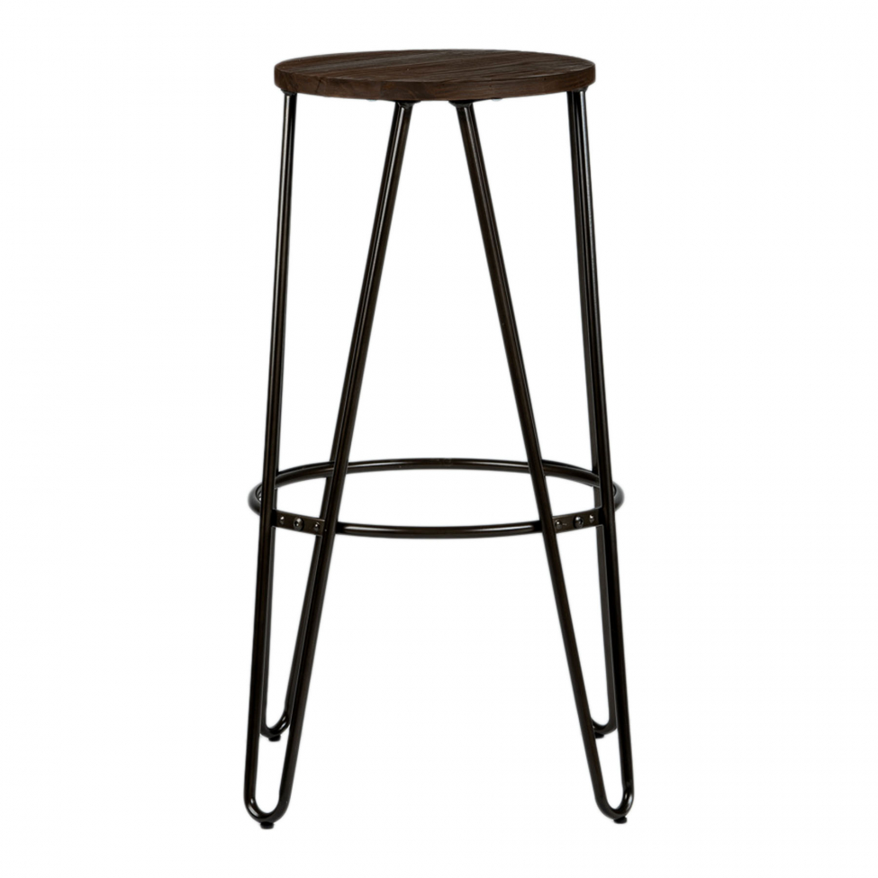 Pall 'Rustic' 75cm - Trä/Stål