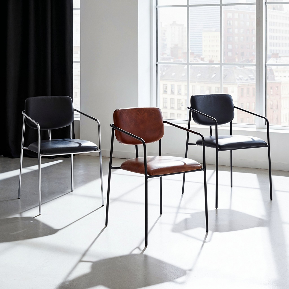 Karmstol 'Ebba' - Svart/Silver