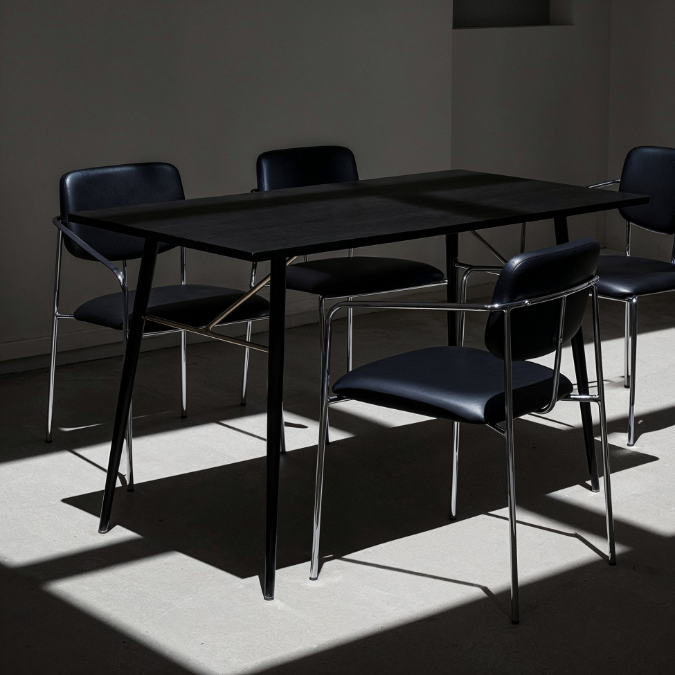 Karmstol 'Ebba' - Svart/Silver